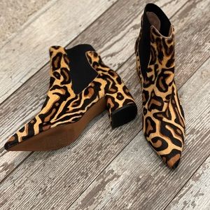 Linea Paolo Leopard print block heeled booties